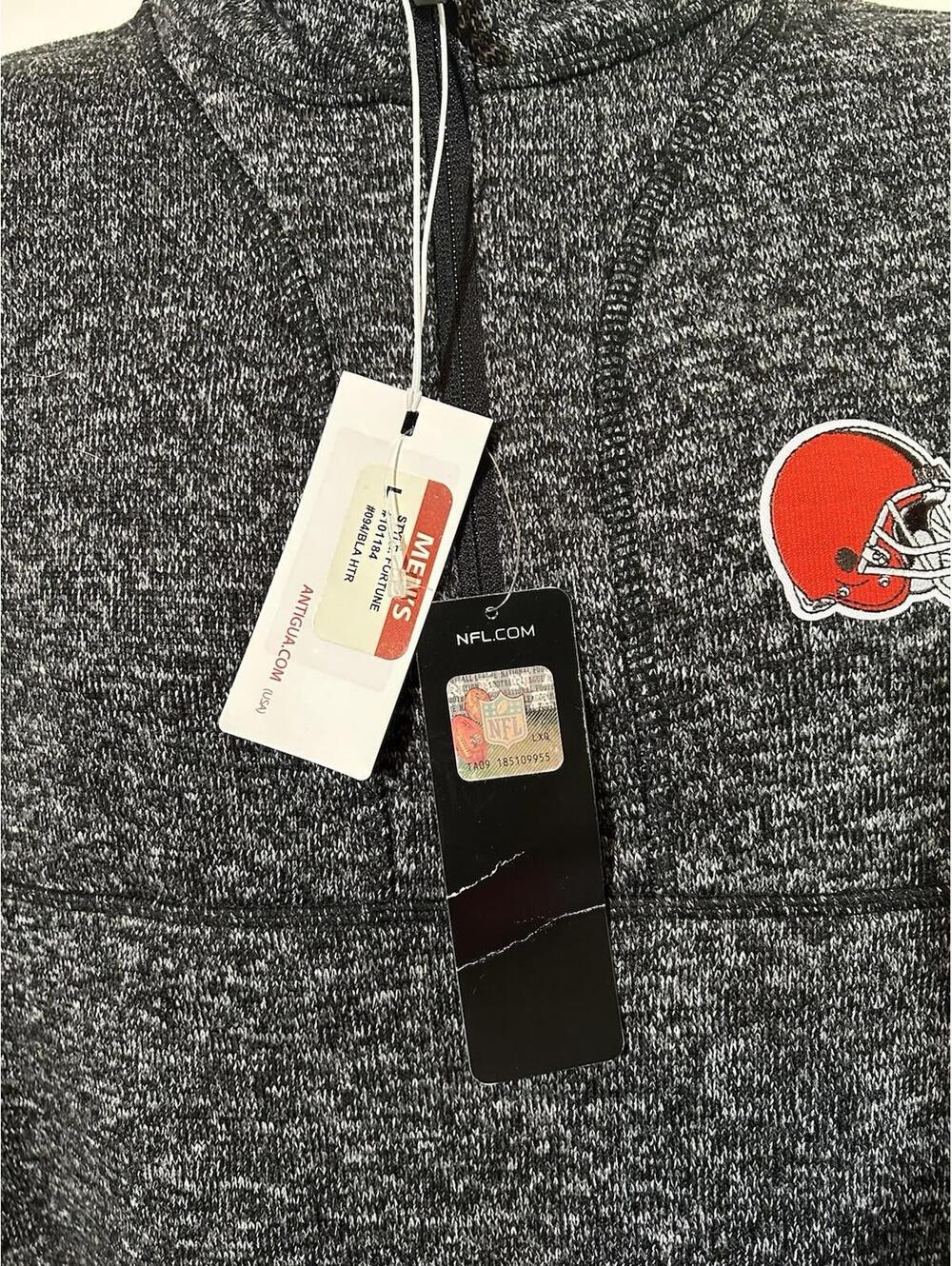 Antigua Fortune 1/4 Zip Pullover Mens Large Cleveland Browns New - Picture 3 of 10